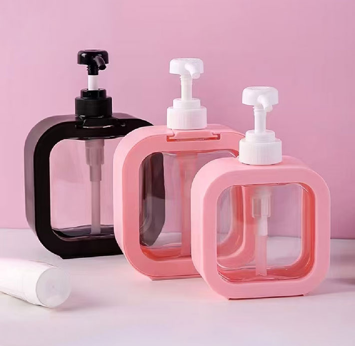 Square liquid soap bottle